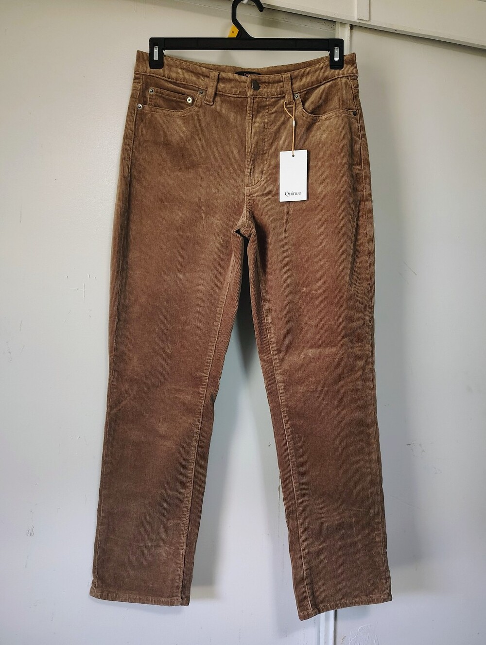 NWT Quince Organic Cotton Women's Straight-Leg Corduroy Pant Warm Brown sz 10. - Picture 2 of 16